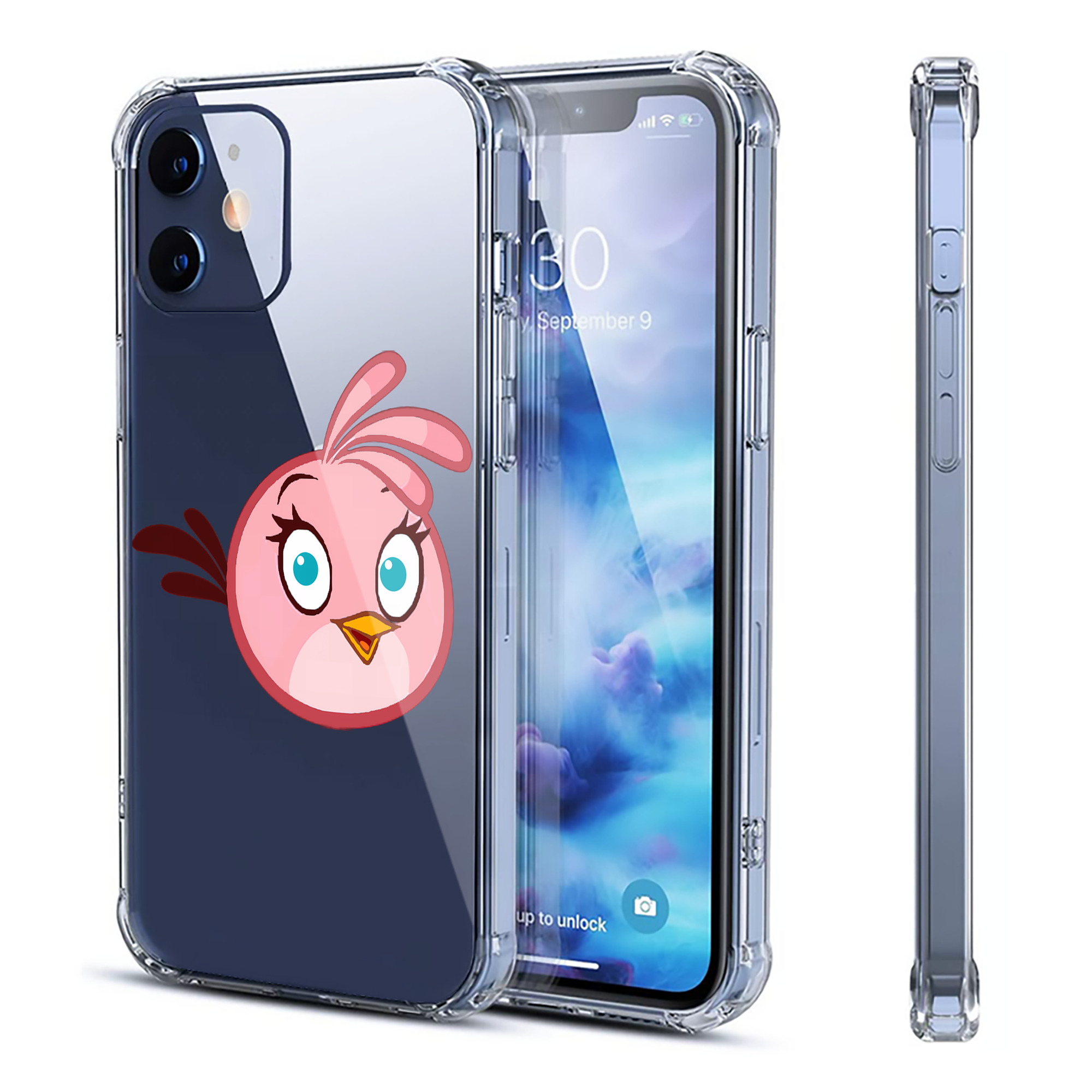 （画像用） Angry Birds アングリーバード 【iPhone 12シリーズ対応】透明スマホケース（クリアソフトケース）